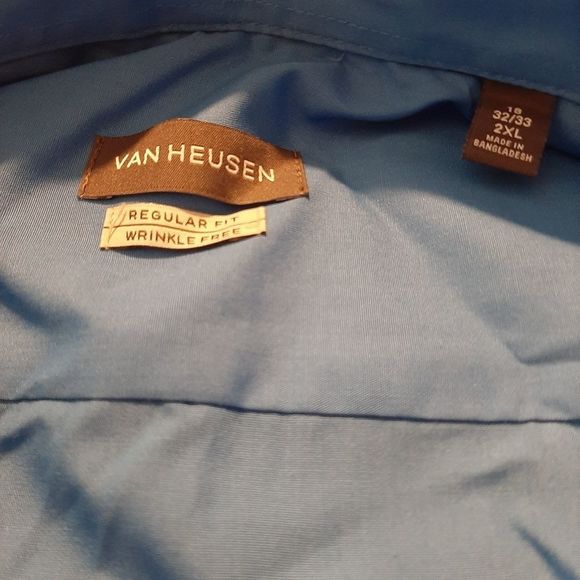 NWT Men's 2XL Van Heusen Regular Fit Poplin Pacifico Long Sleeve Dress S… - Picture 5 of 7